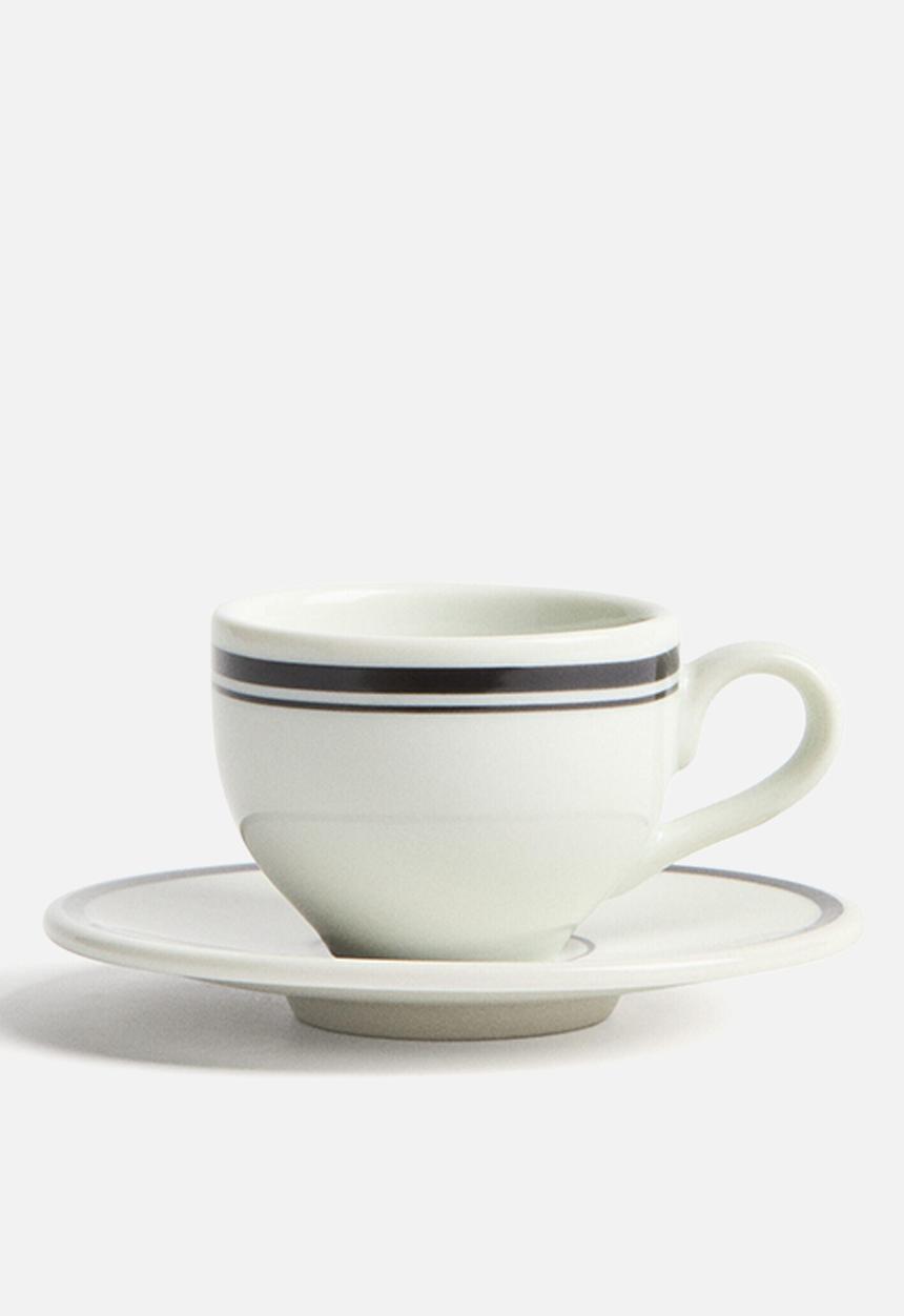 H&M - Espresso cup and saucer - white/black