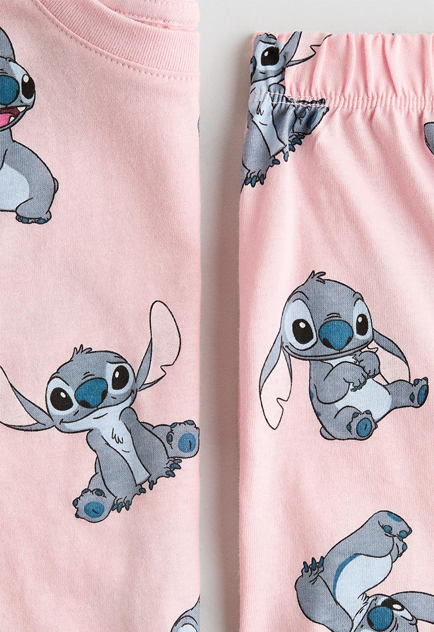 H&M - Printed pyjamas - light pink/lilo & stitch