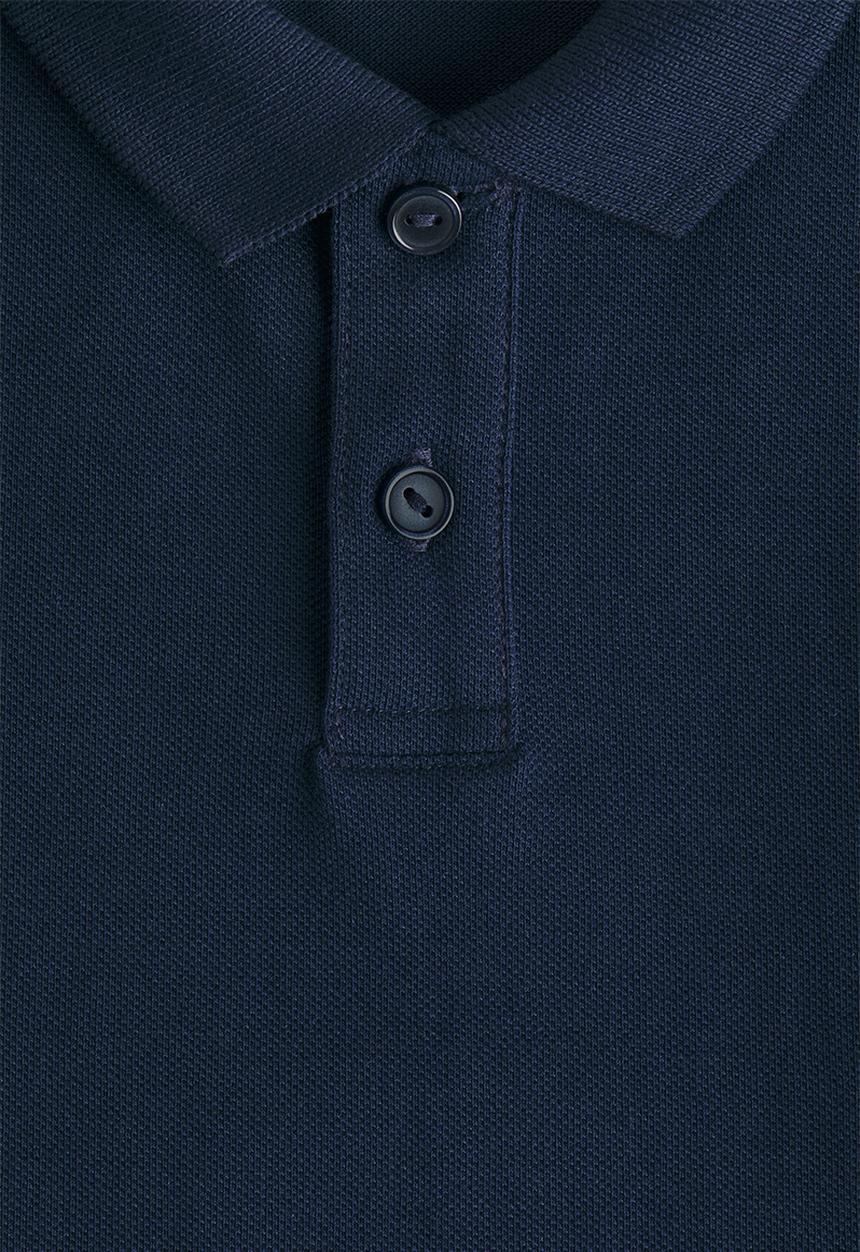 H&M - Cotton piqué polo shirt - navy blue