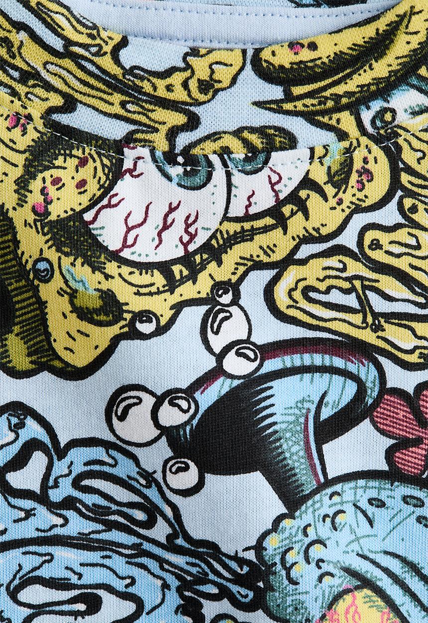H&M - Printed t-shirt - light blue/spongebob