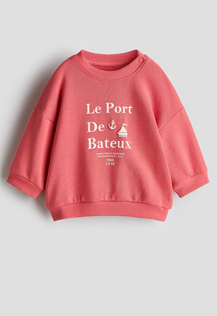 H&M - Printed sweatshirt - raspberry red/le port
