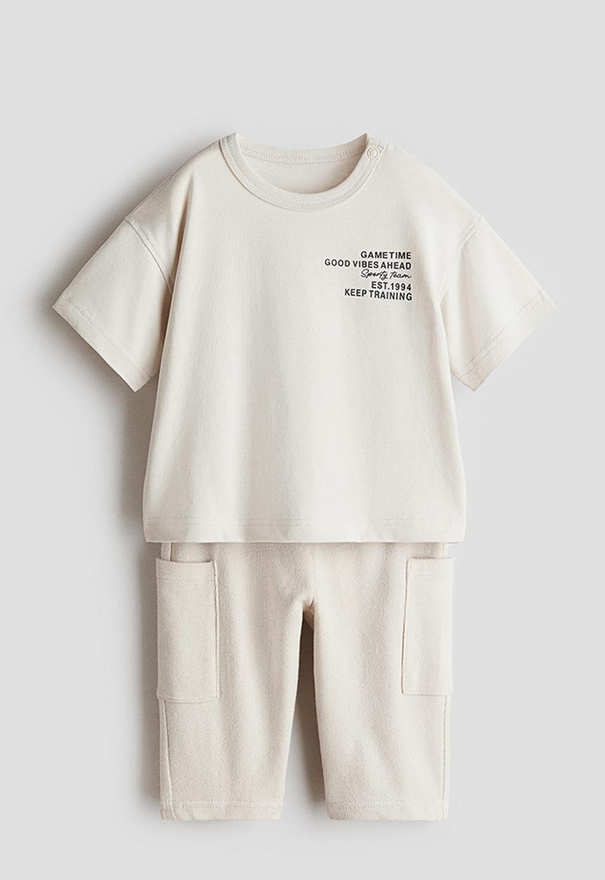 H&M - 2-piece cotton set - light beige