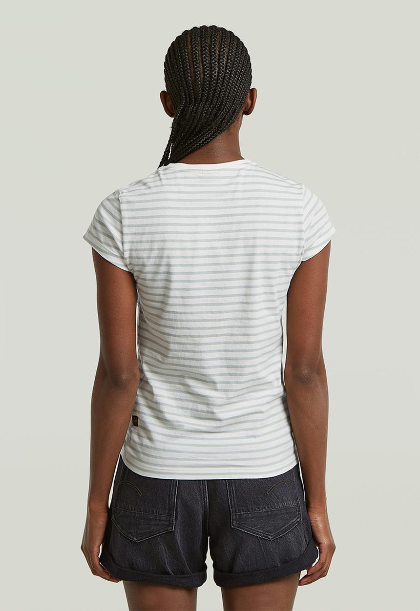 G-STAR - Stripe eyben slim v t 2.0 wmn - milk/pale green stripe