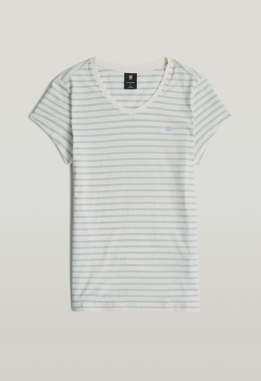 G-STAR - Stripe eyben slim v t 2.0 wmn - milk/pale green stripe