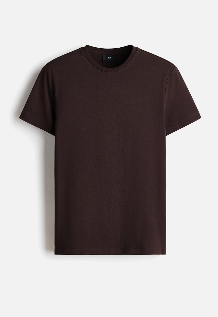 H&M - Slim fit t-shirt - dark brown