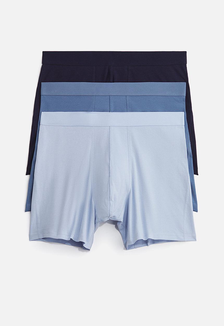 H&M - 3-pack mid trunks with lycra? - light blue/navy blue