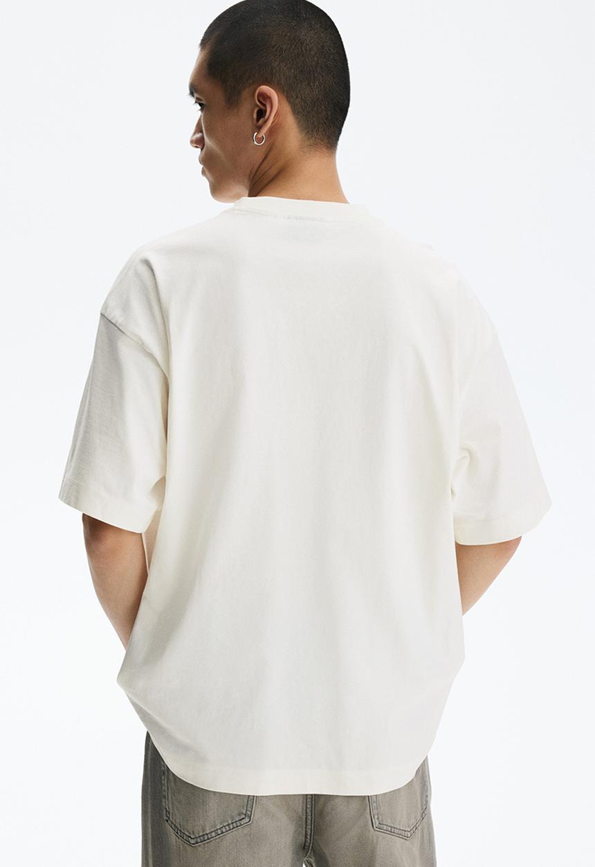 H&M - Oversized fit t-shirt - cream/red hot chili peppers