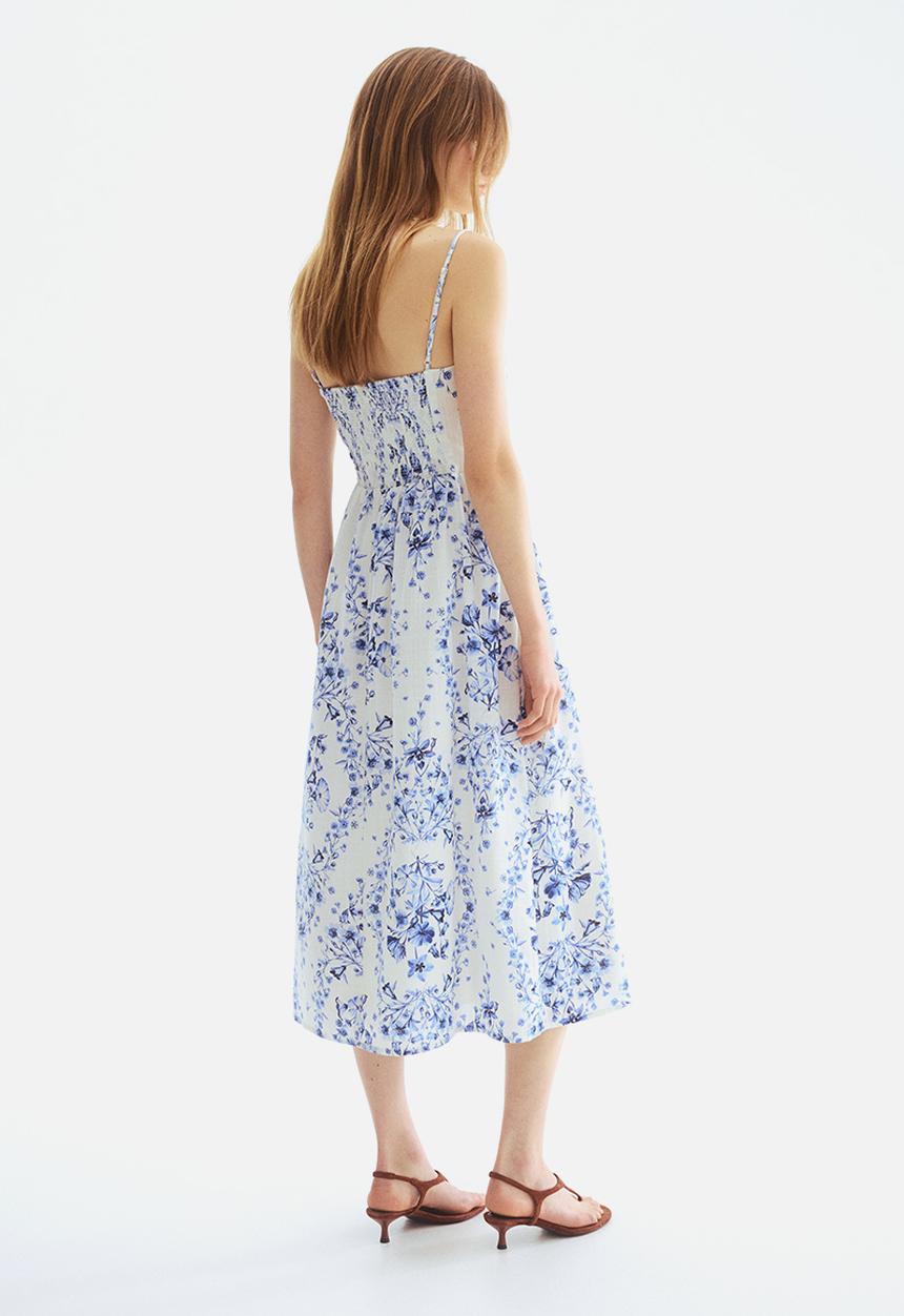 H&M - Strappy midi dress - white/floral