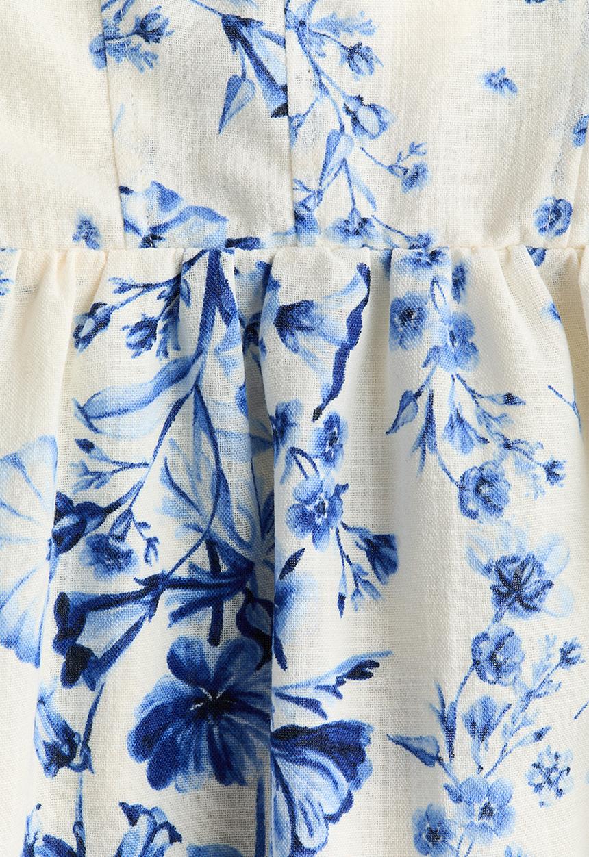 H&M - Strappy midi dress - white/floral