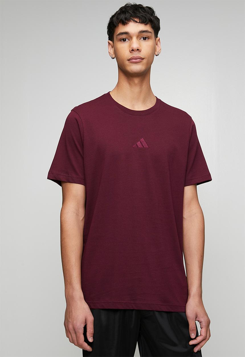adidas Performance - Small Logo SJ Tee  - maroon/tonal
