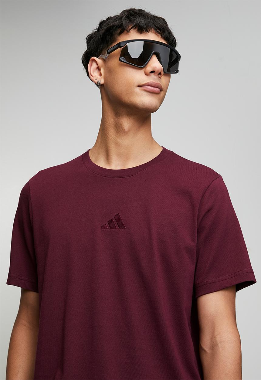 adidas Performance - Small Logo SJ Tee  - maroon/tonal
