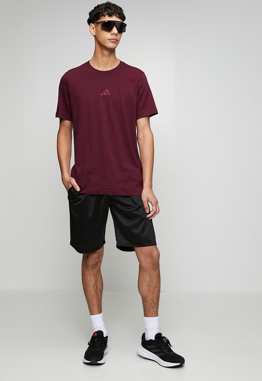 adidas Performance - Small Logo SJ Tee  - maroon/tonal