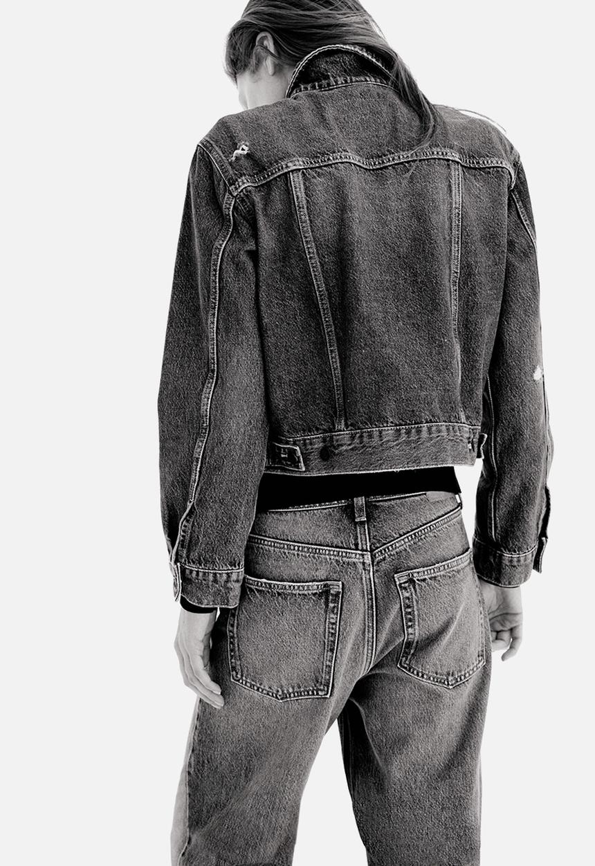 H&M - Wide high waist jeans - denim blue