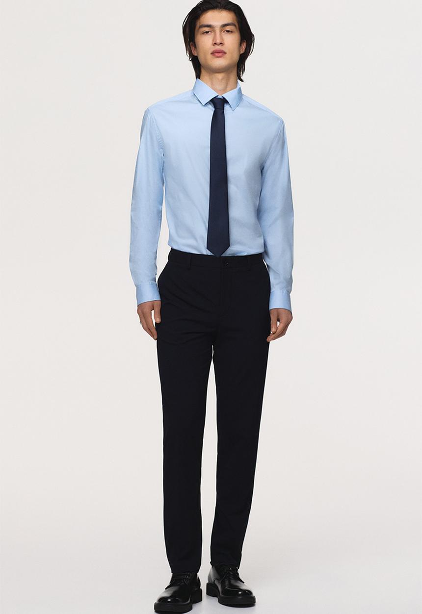 H&M - Slim fit stretch shirt - light blue