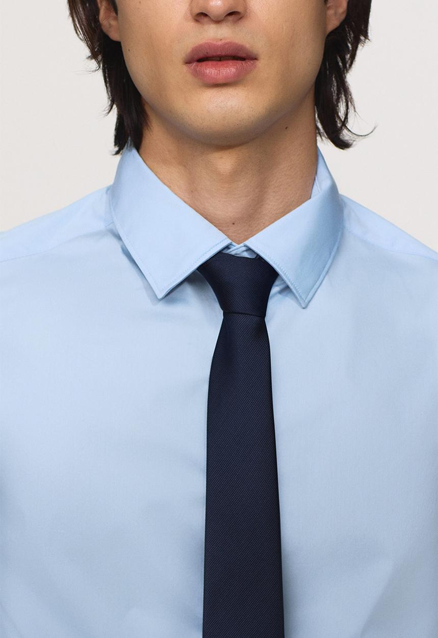 H&M - Slim fit stretch shirt - light blue