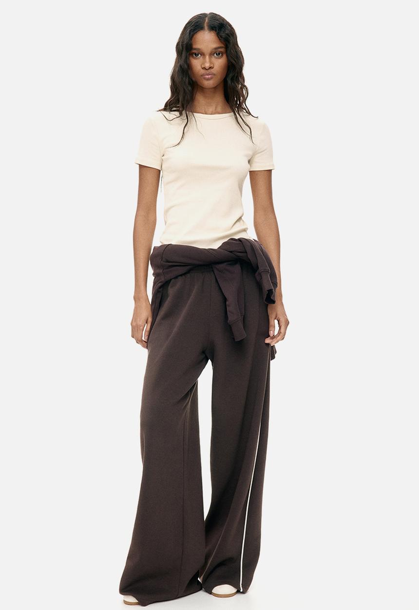 H&M - Ribbed t-shirt - light beige