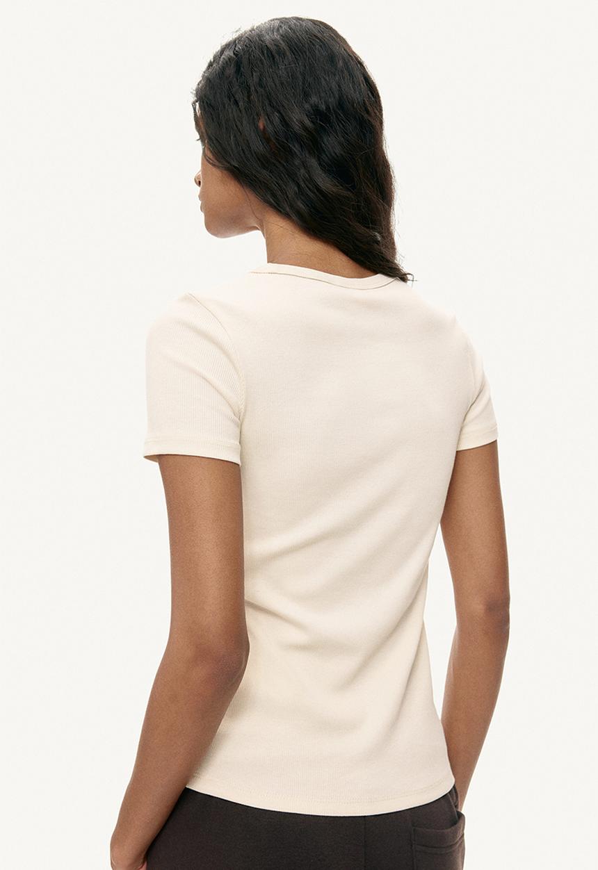 H&M - Ribbed t-shirt - light beige