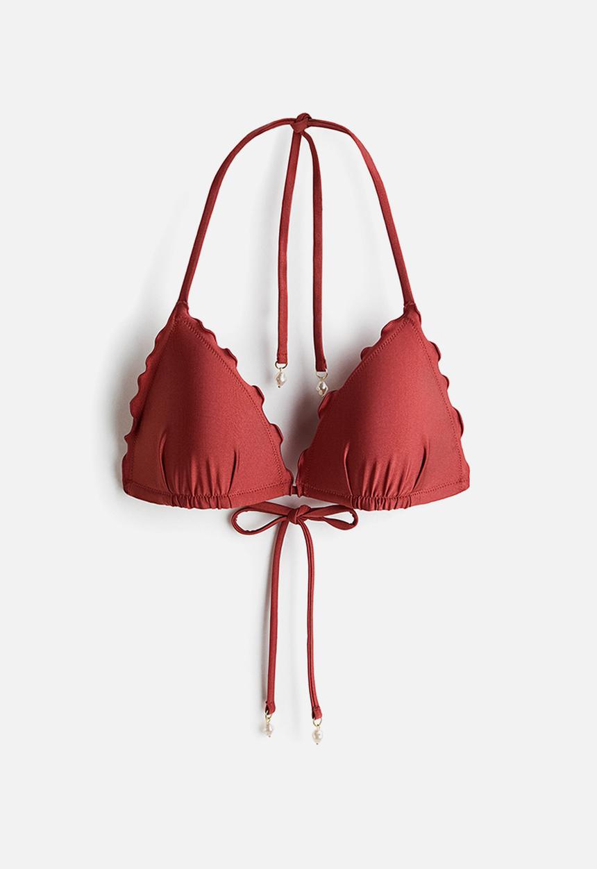 H&M - Push-up triangle bikini top - dark red
