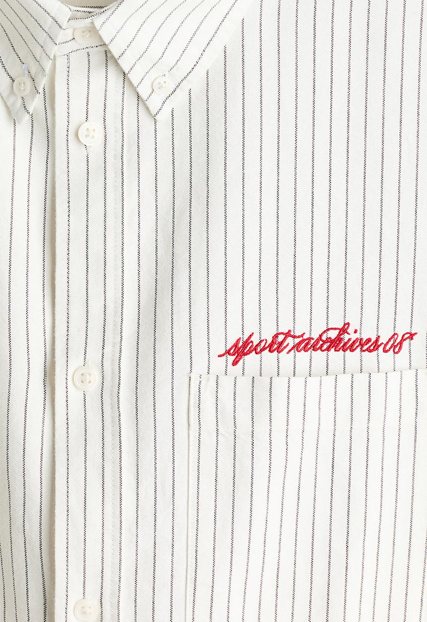 H&M - Loose fit oxford shirt - white/striped