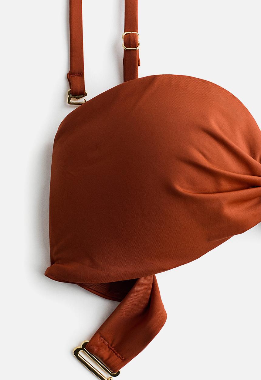 H&M - Padded bandeau bikini top - dark orange
