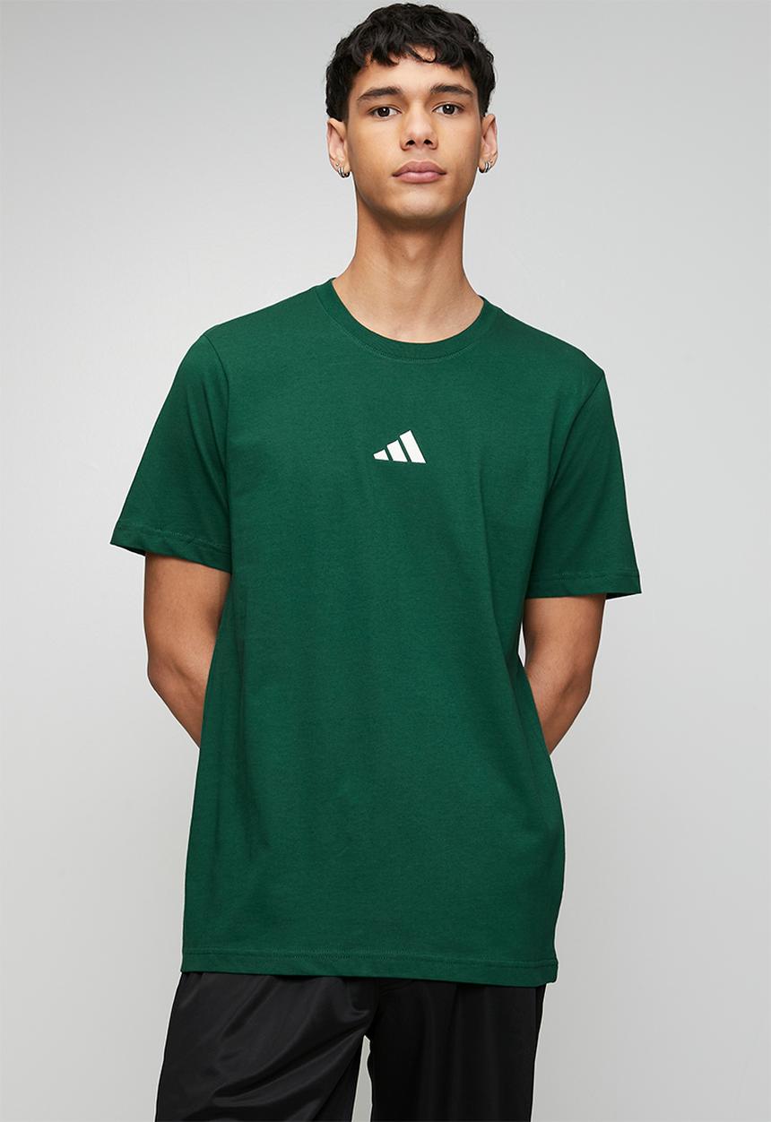adidas Performance - Small Logo SJ Tee - collegiate green/ ecru tin
