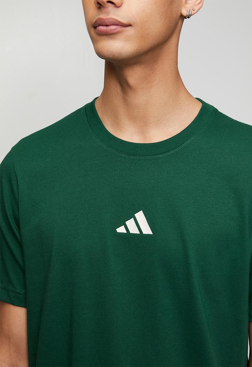 adidas Performance - Small Logo SJ Tee - collegiate green/ ecru tin