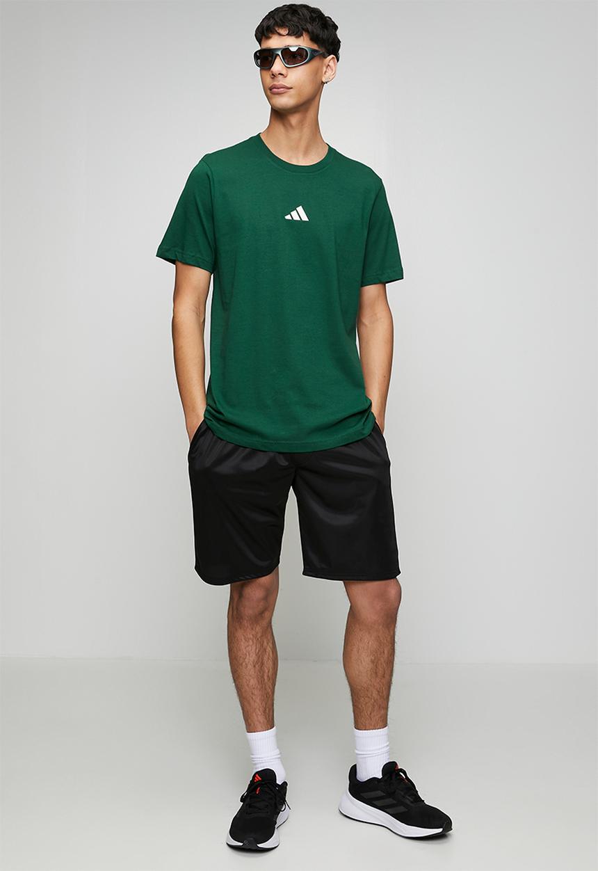 adidas Performance - Small Logo SJ Tee - collegiate green/ ecru tin