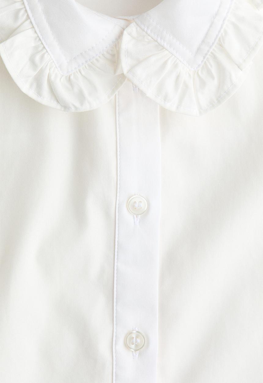 H&M - Frill-trimmed shirt - white