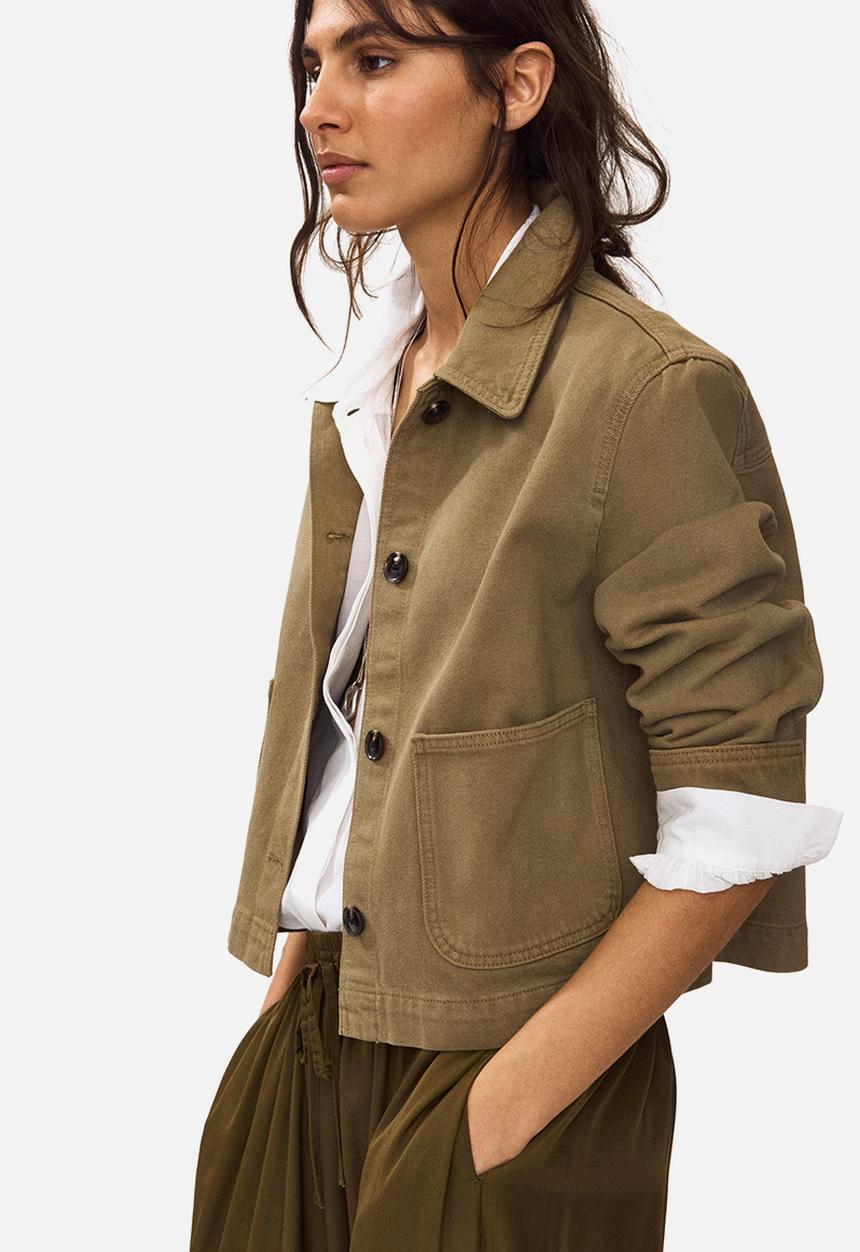 H&M - Cotton twill shacket - khaki green