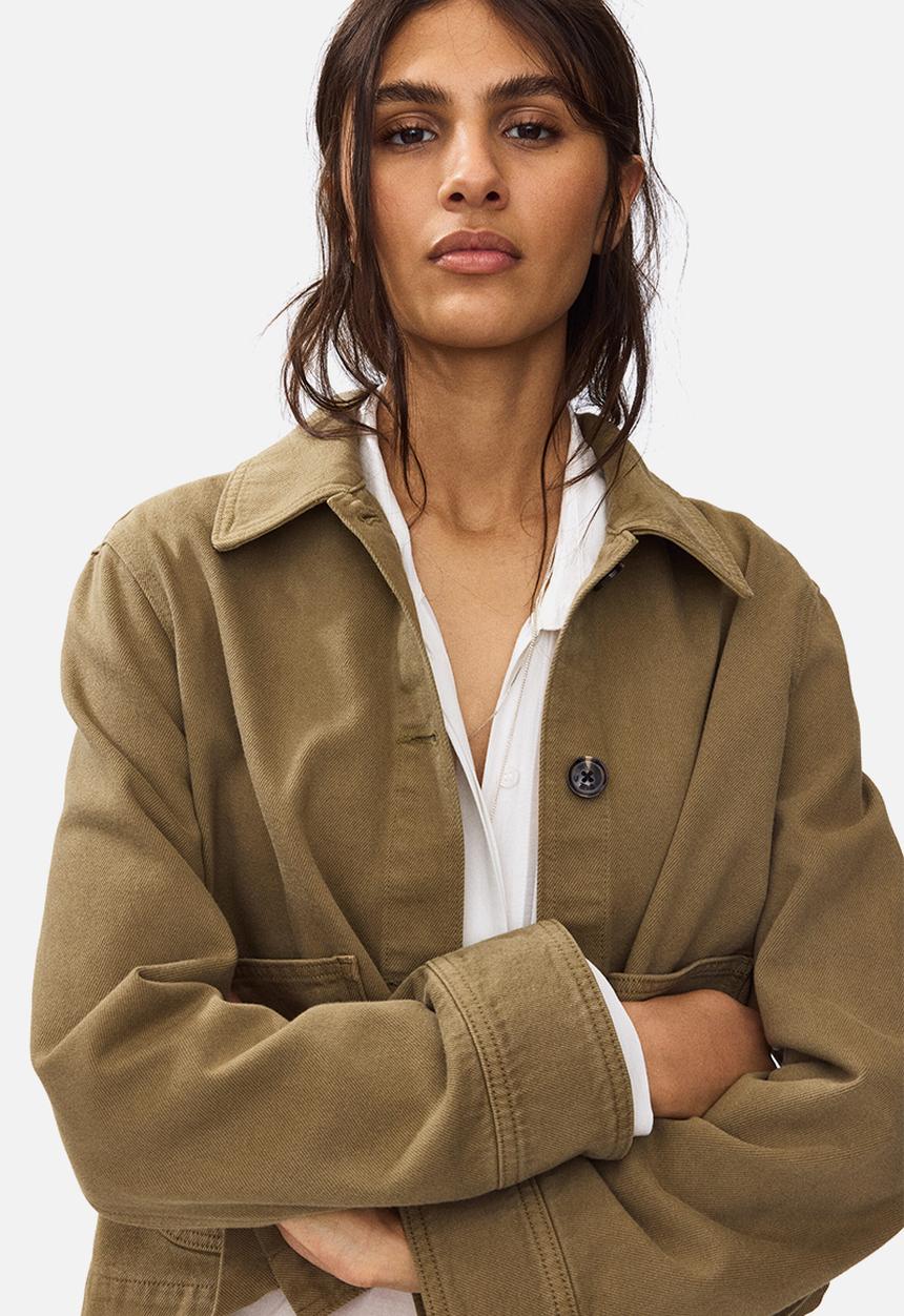 H&M - Cotton twill shacket - khaki green