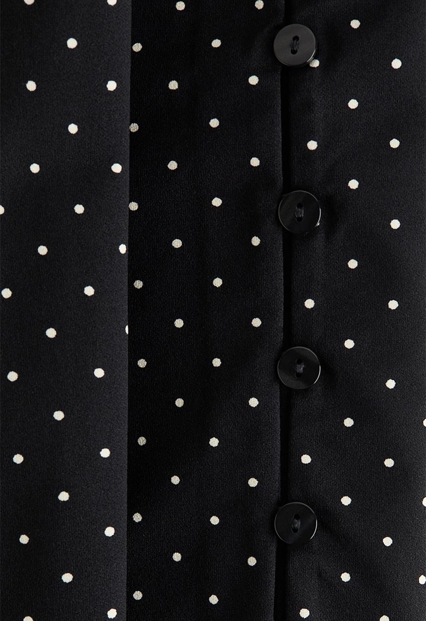 H&M - Collared button-front top - black/spotted