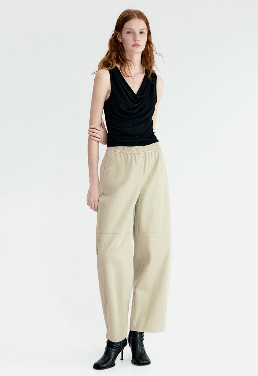 H&M - Cowl-neck jersey top - black