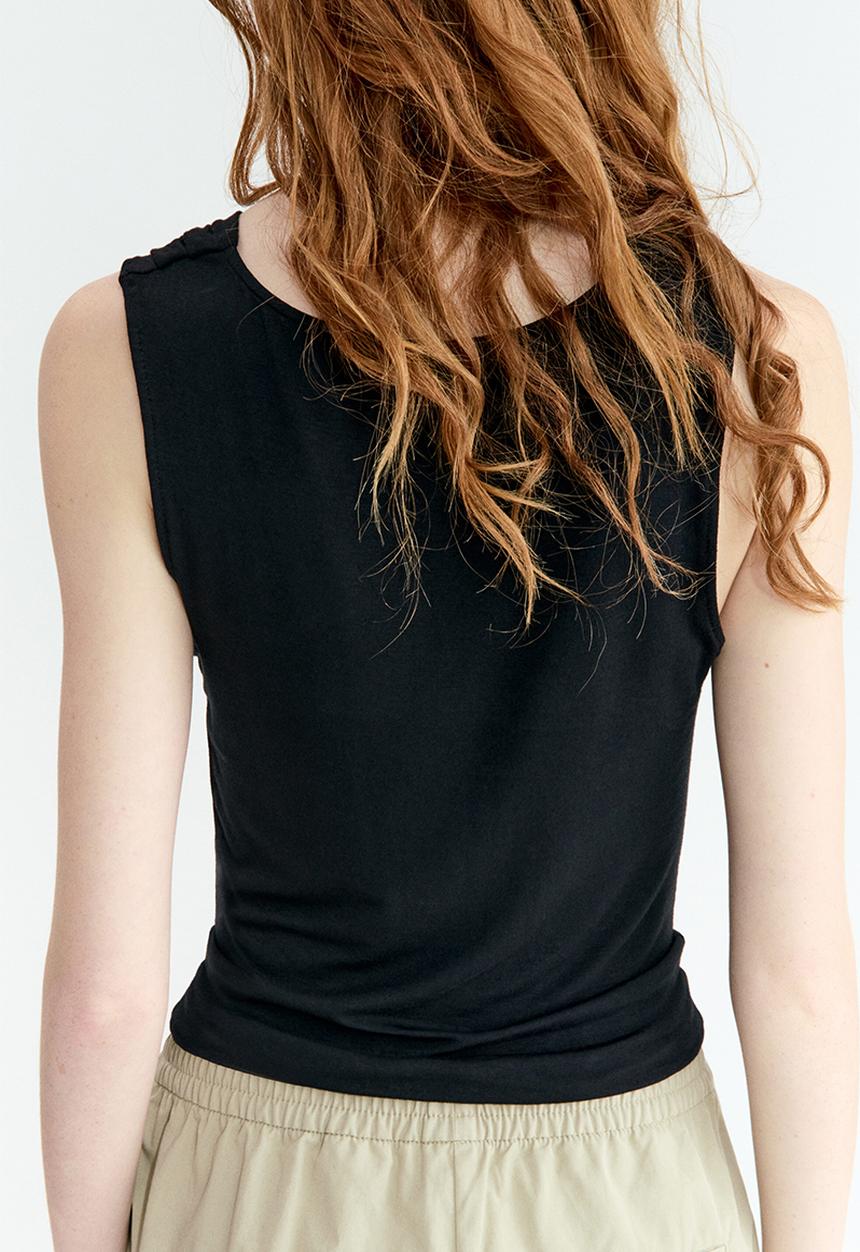 H&M - Cowl-neck jersey top - black
