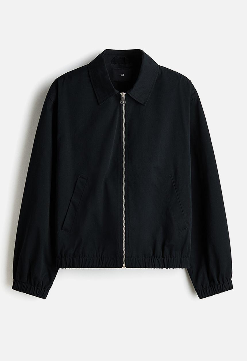 H&M - Collared cotton jacket - black