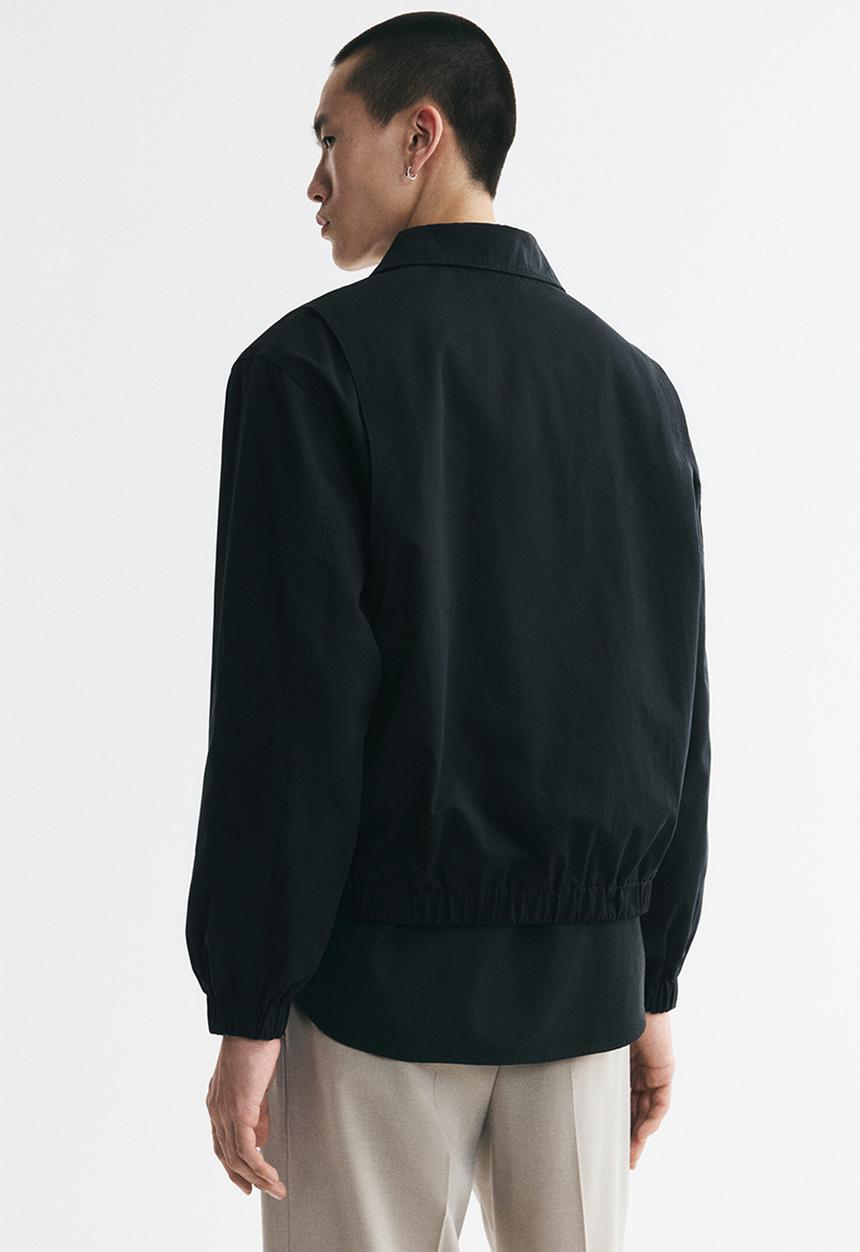 H&M - Collared cotton jacket - black