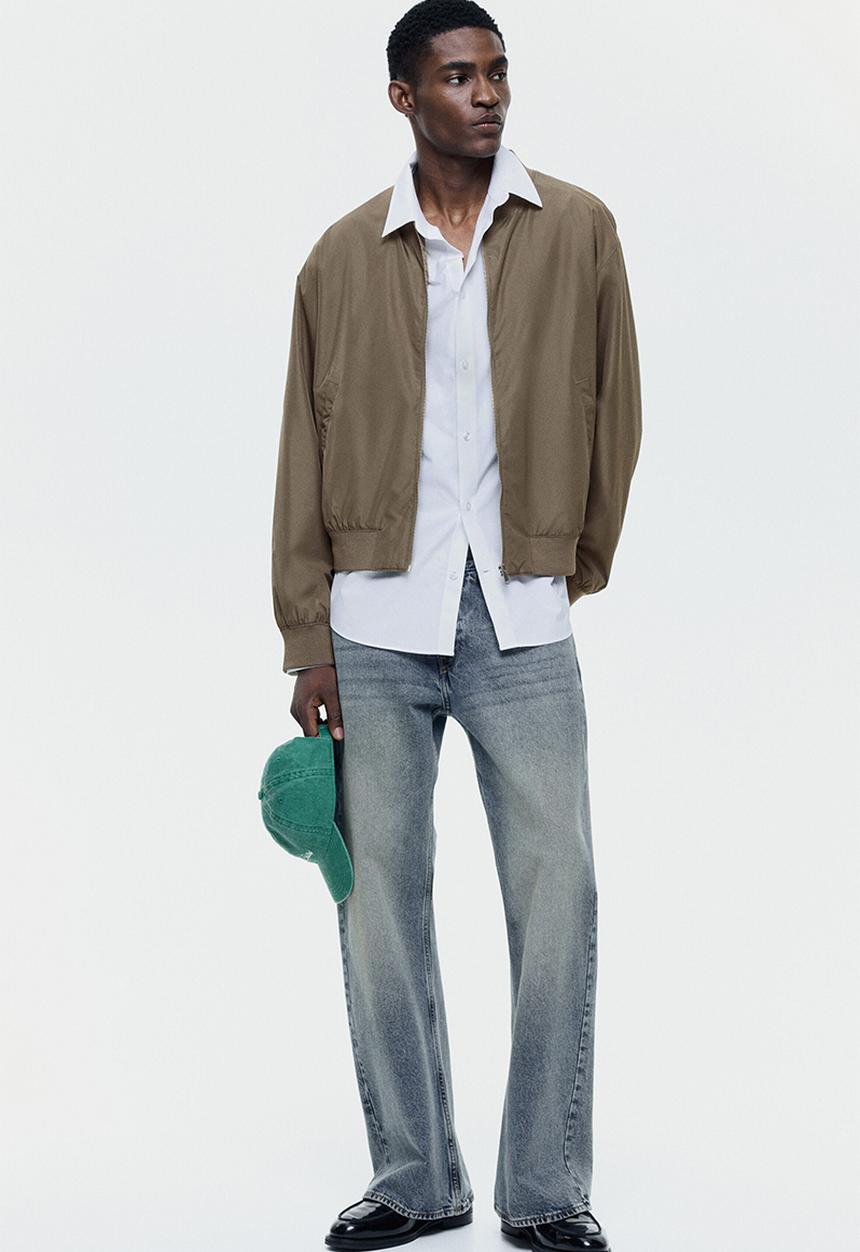 H&M - Lightweight bomber jacket - dark beige