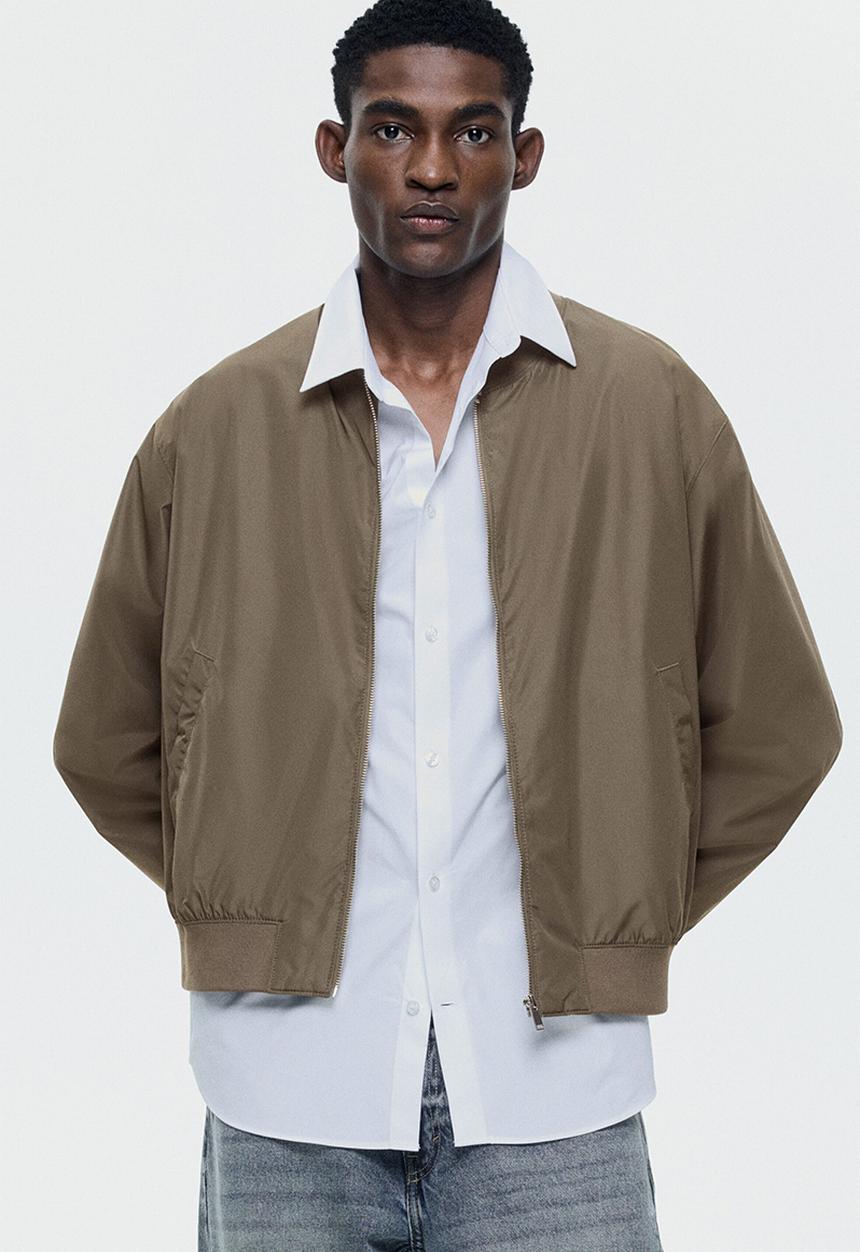 H&M - Lightweight bomber jacket - dark beige