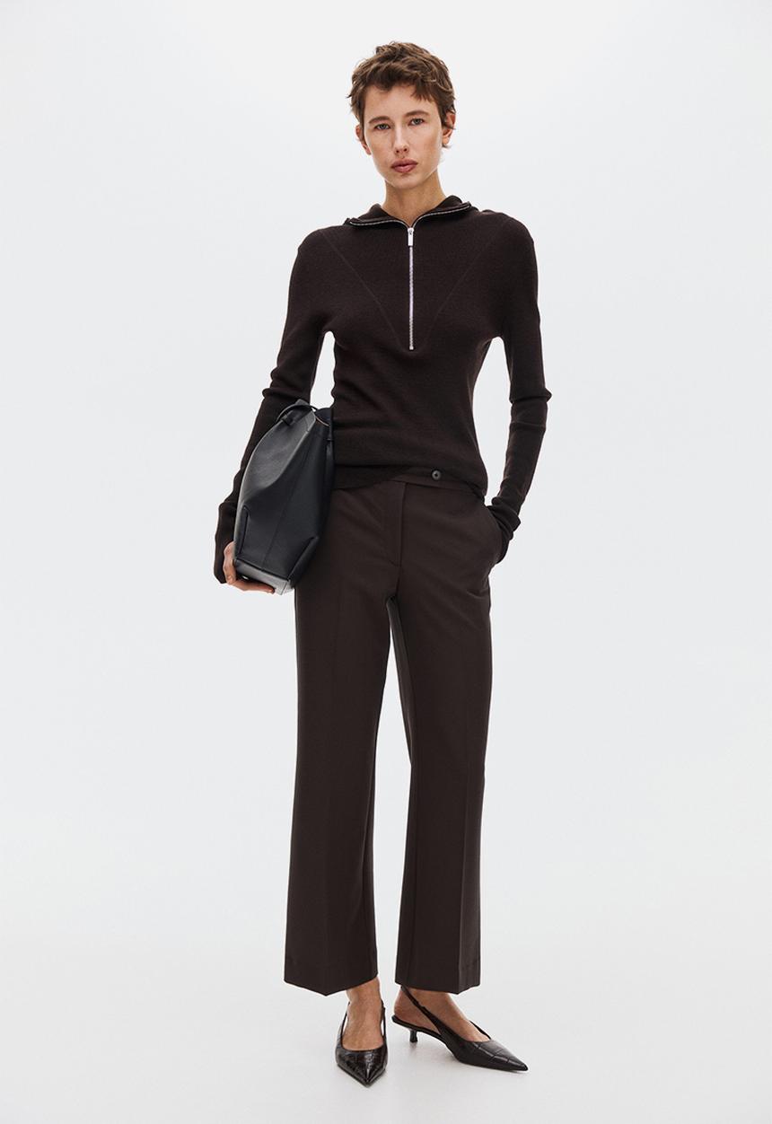 H&M - Bootcut ankle-length trousers - dark brown