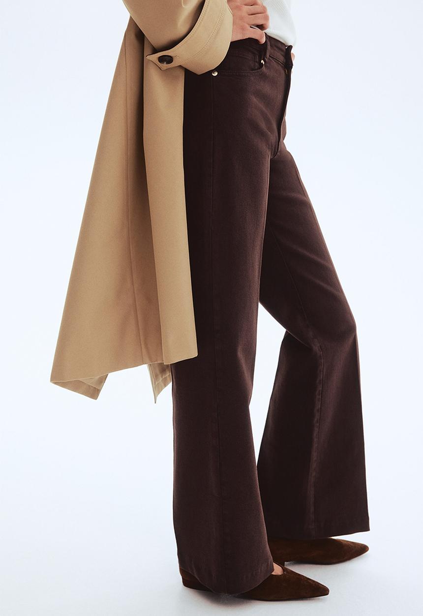 H&M - Bootcut twill trousers - dark brown