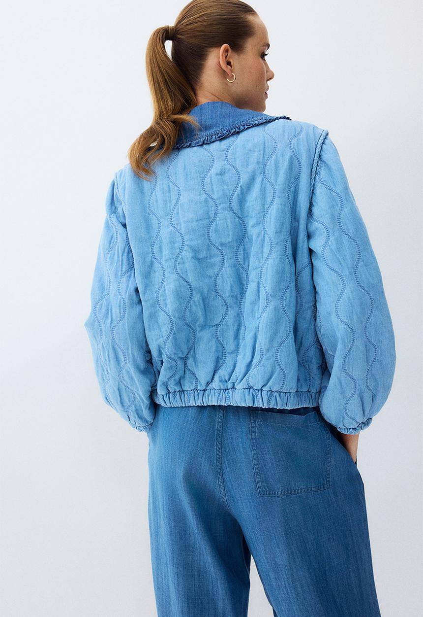 H&M - Drawstring-detail denim trousers - denim blue