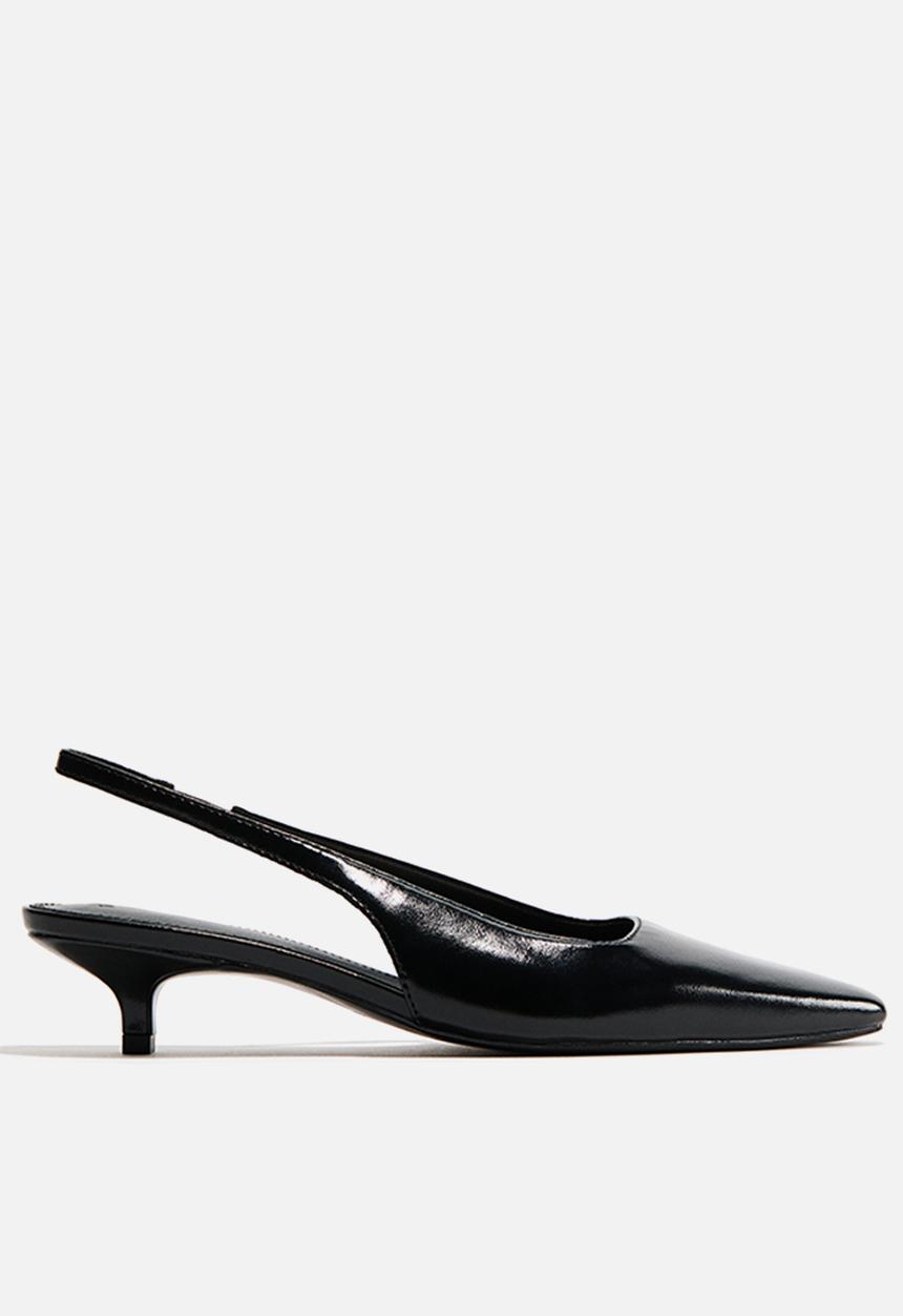 H&M - Kitten-heeled slingbacks - black