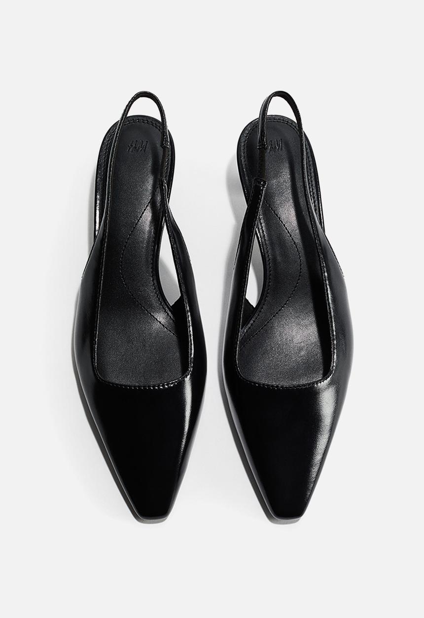 H&M - Kitten-heeled slingbacks - black