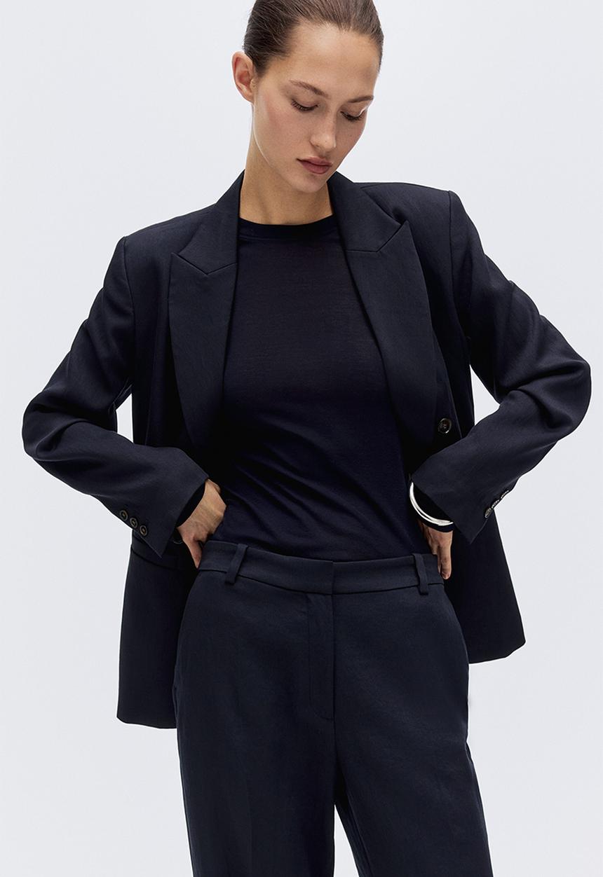 H&M - Tailored trousers - navy blue