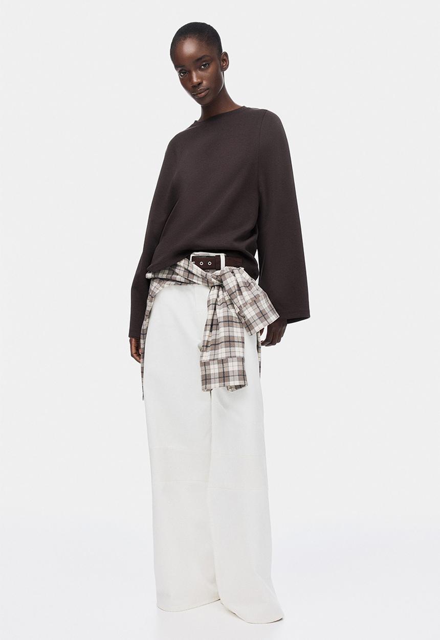 H&M - Oversized interlock top - dark brown