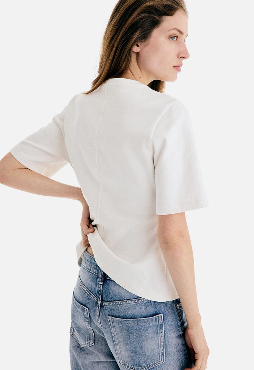 H&M - Waisted interlock t-shirt - white