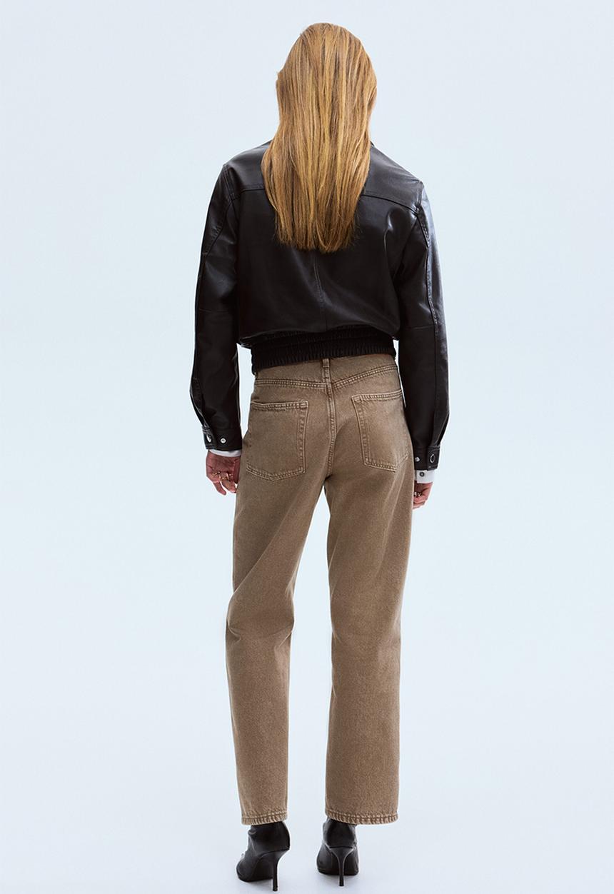 H&M - Straight high waist ankle jeans - beige