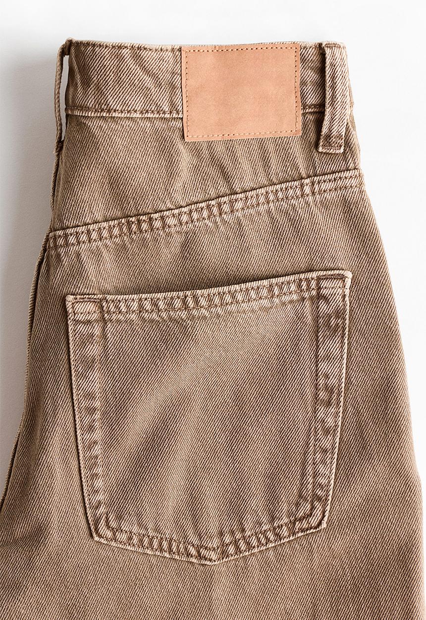 H&M - Straight high waist ankle jeans - beige