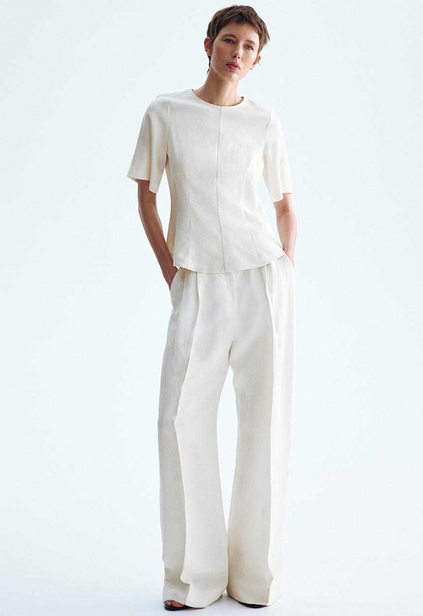 H&M - Peplum blouse - cream