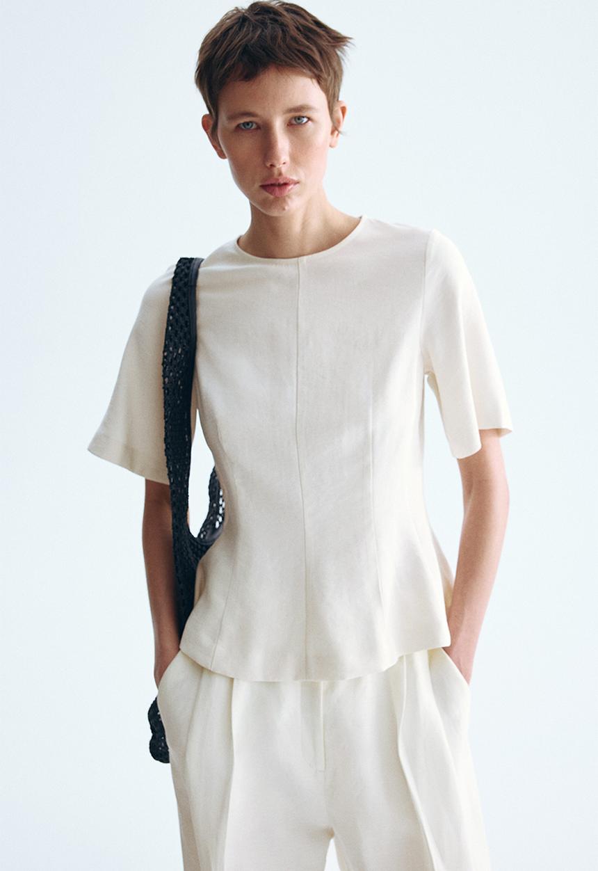 H&M - Peplum blouse - cream