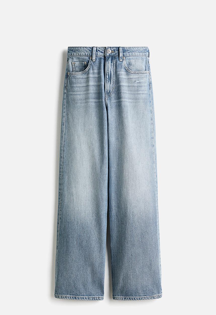 H&M - Wide high jeans - light denim blue